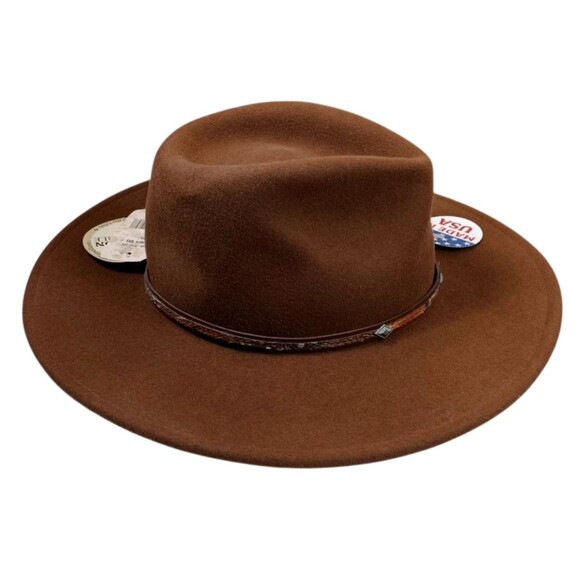 Stetson Mountain Sky Felt 100% Wool Water Repellant Crushable Travel Hat XS NEW - Picture 2 of 9